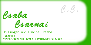 csaba csarnai business card